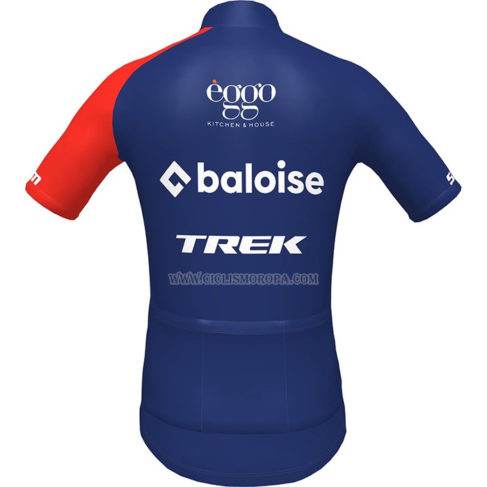 2023 Ropa Ciclismo Trek Azul Rojo Mangas Cortas y Culotte Corto